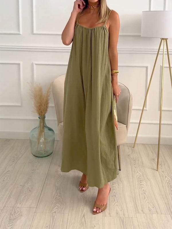 Kleid aus Baumwolle und Leinen mit