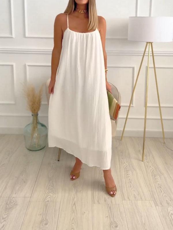 Kleid aus Baumwolle und Leinen mit (6)
