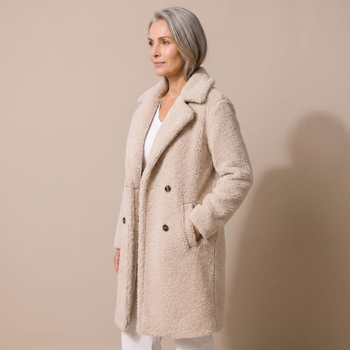 Lange Dames Winterjas in Teddy-Fleece (2)