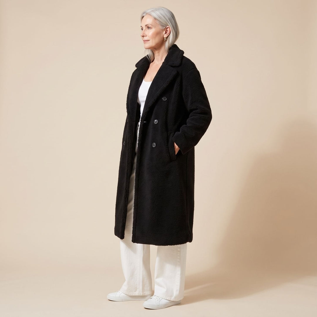 Lange Dames Winterjas in Teddy-Fleece (5)