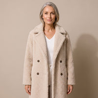 Elin | Lange Dames Winterjas in Teddy-Fleece