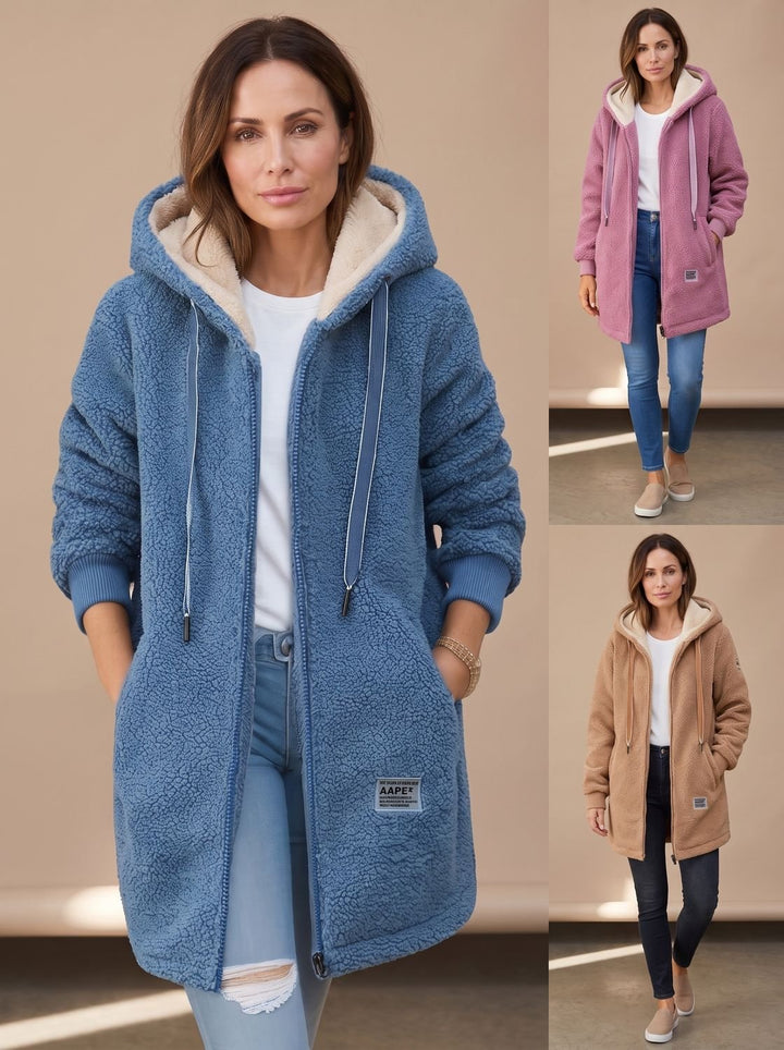Lange Dames Winterjas met Teddyfleece (5)