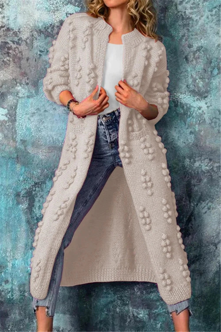 Lange Gebreide Trui voor Dames in Beige
