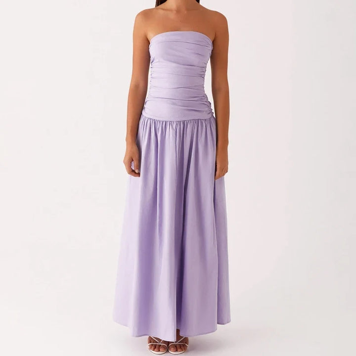 Luchtige midi jurk dames voor feesten in Lavender