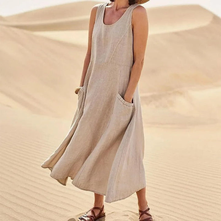 Luchtige Strandjurk voor de Zomer in Beige