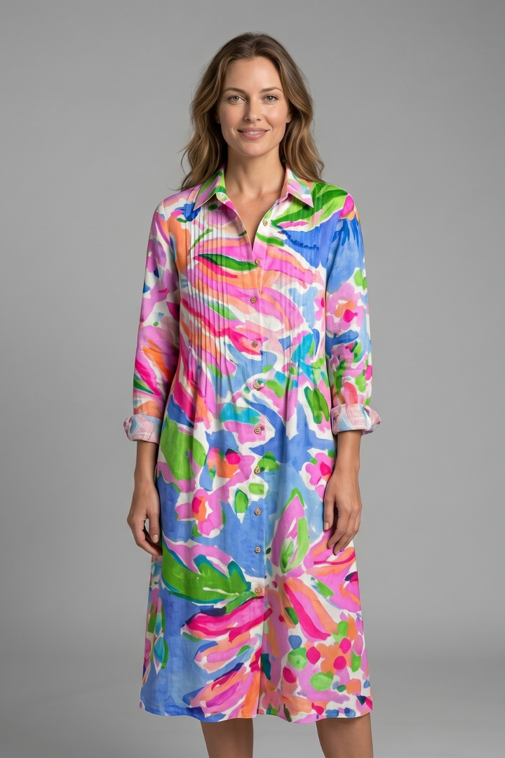 Midi jurk dames elegant boho (10)