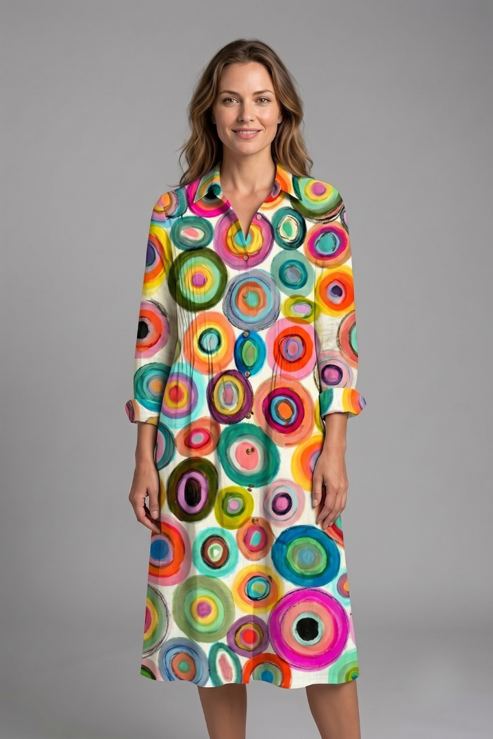 Midi jurk dames elegant boho in Groen