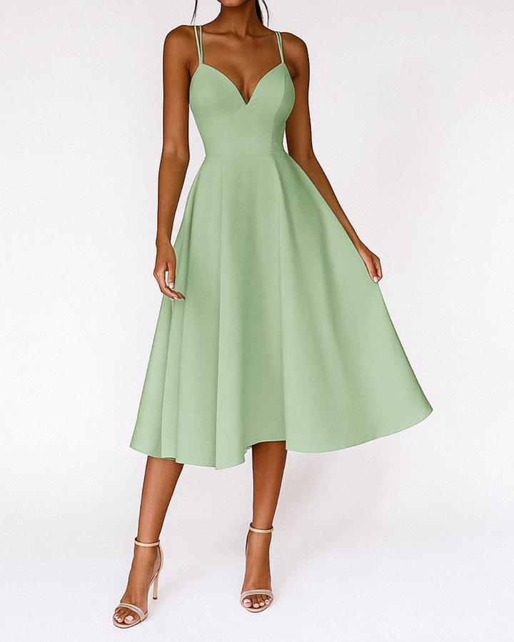 Poppy midi gastenjurk met smalle schouderbandjes foto 6