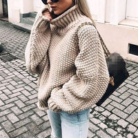 Floor | Oversized Dames Trui in Grobstrick met Rolkraag