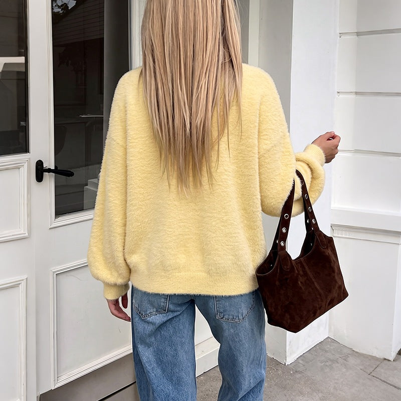 Oversized Dames Trui in Teddy-Fleece (2)