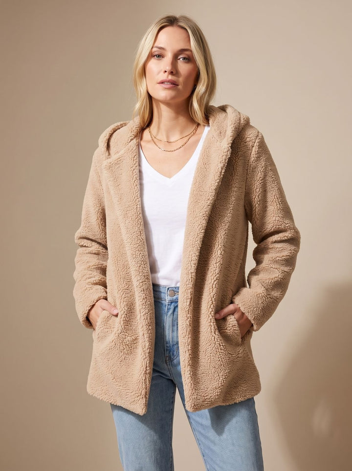 Oversized dames winterjas in pluche fleece (11)