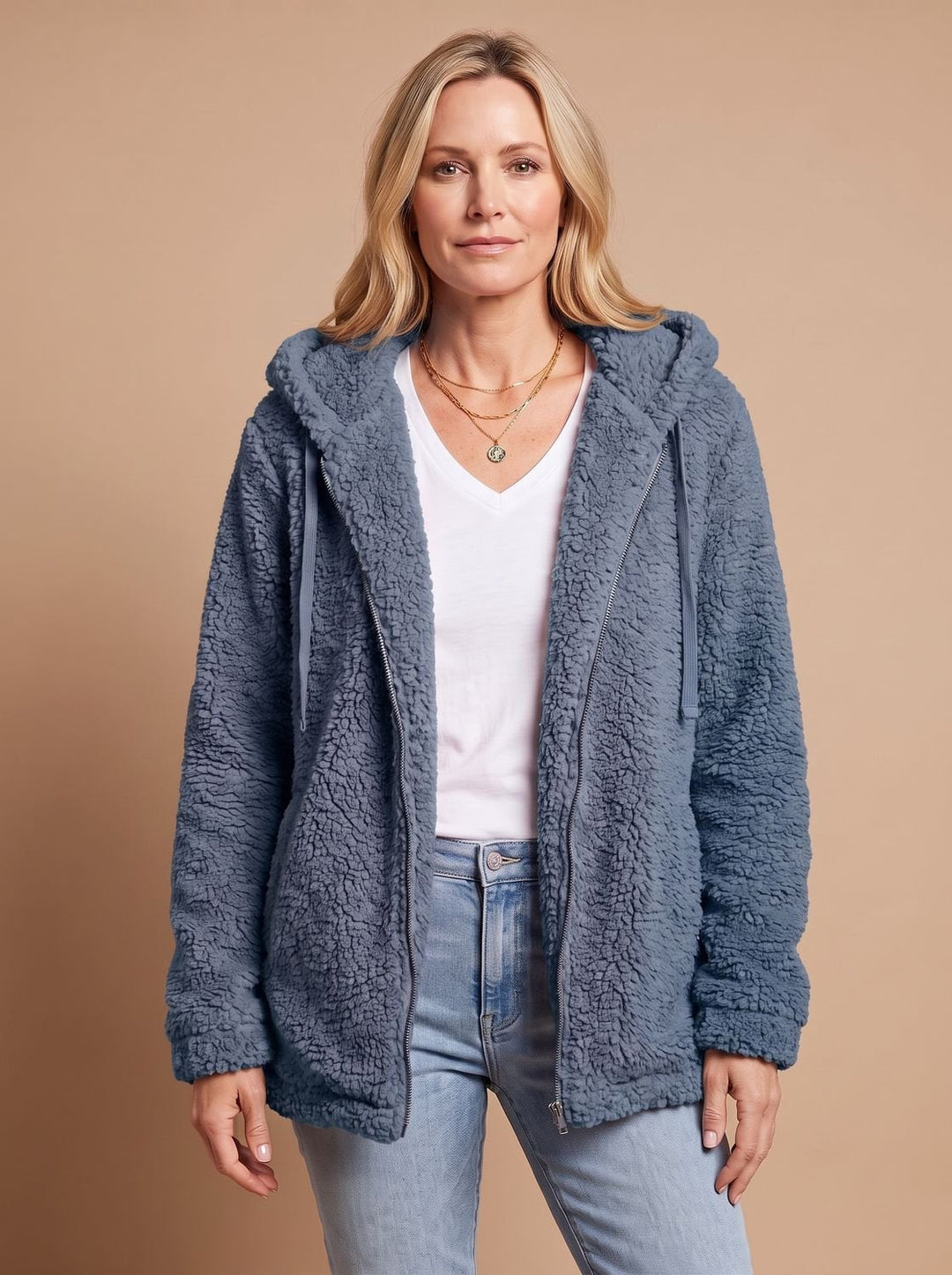 Oversized dames winterjas in pluche fleece (15)