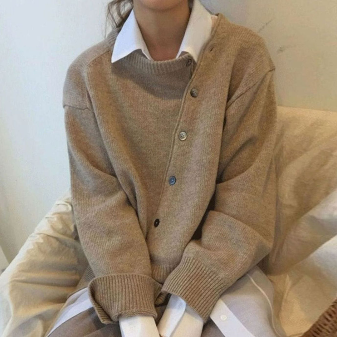 Oversized gebreide dames trui cardigan (2)
