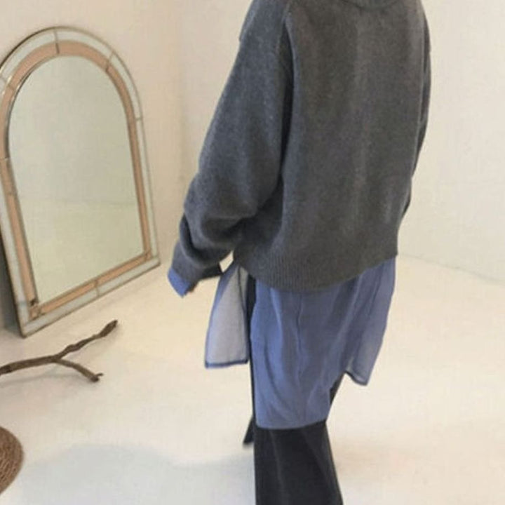 Oversized gebreide dames trui cardigan (5)