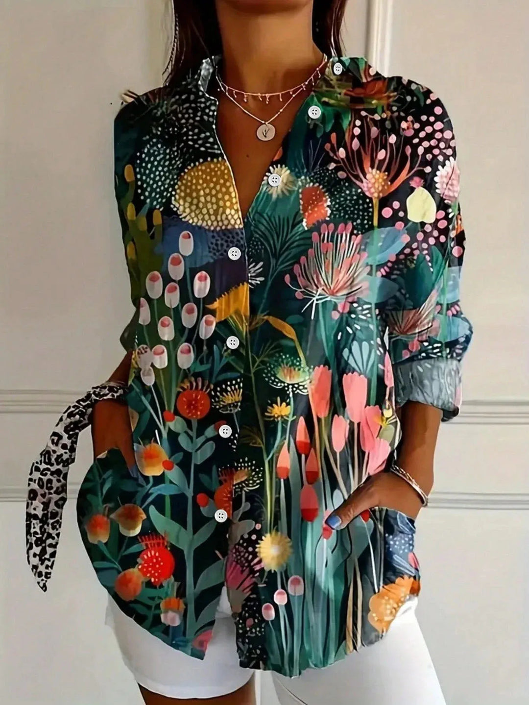 Speelse Dames Blouse voor Elke Dag in Groen