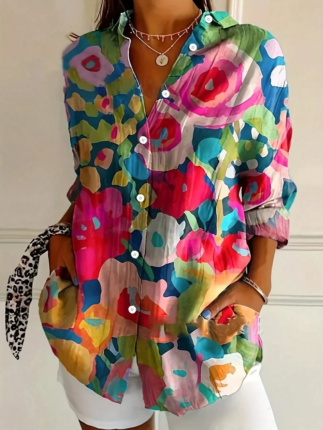 Speelse Dames Blouse voor Elke Dag in Mix