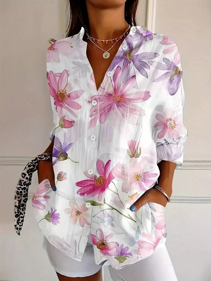 Speelse Dames Blouse voor Elke Dag in Wit