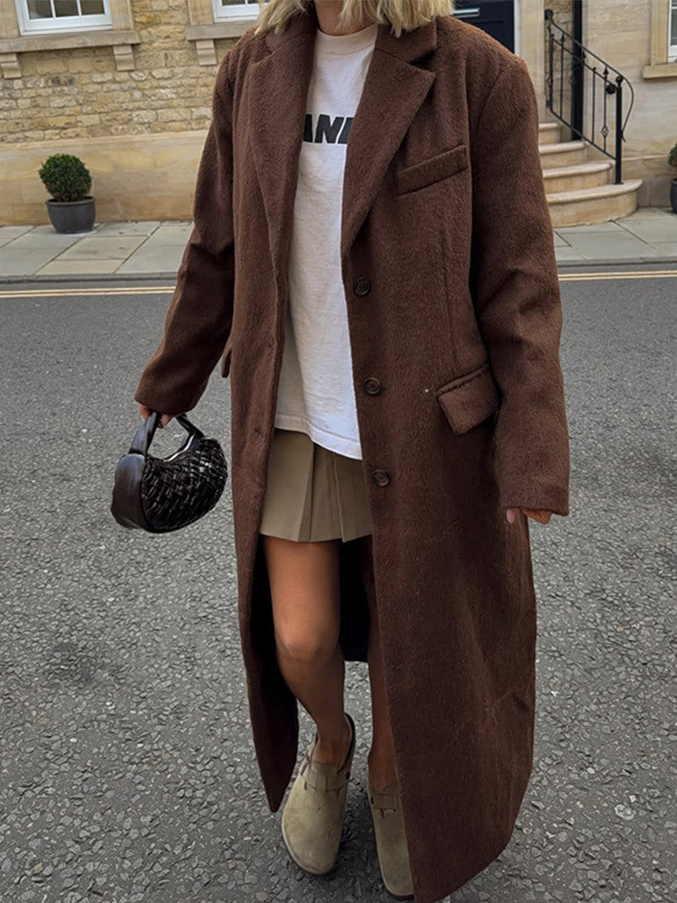 Teddy Dames Winterjas Oversized Maxi in Bruin