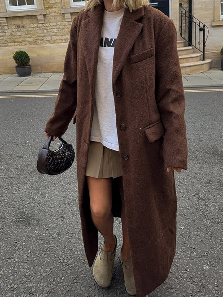 Teddy Dames Winterjas Oversized Maxi in Bruin