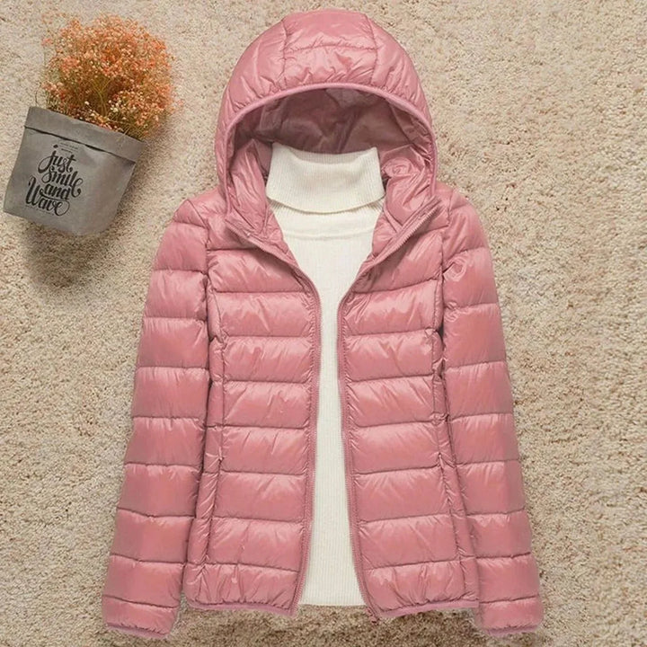 Ultra-lichte dames winterjas met donsvulling in Roze