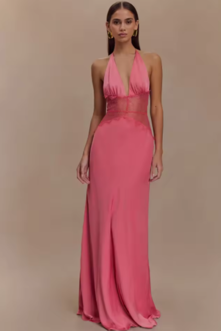 Vrouwen Open-Rug Maxi Jurk Bruiloftsgast (6)