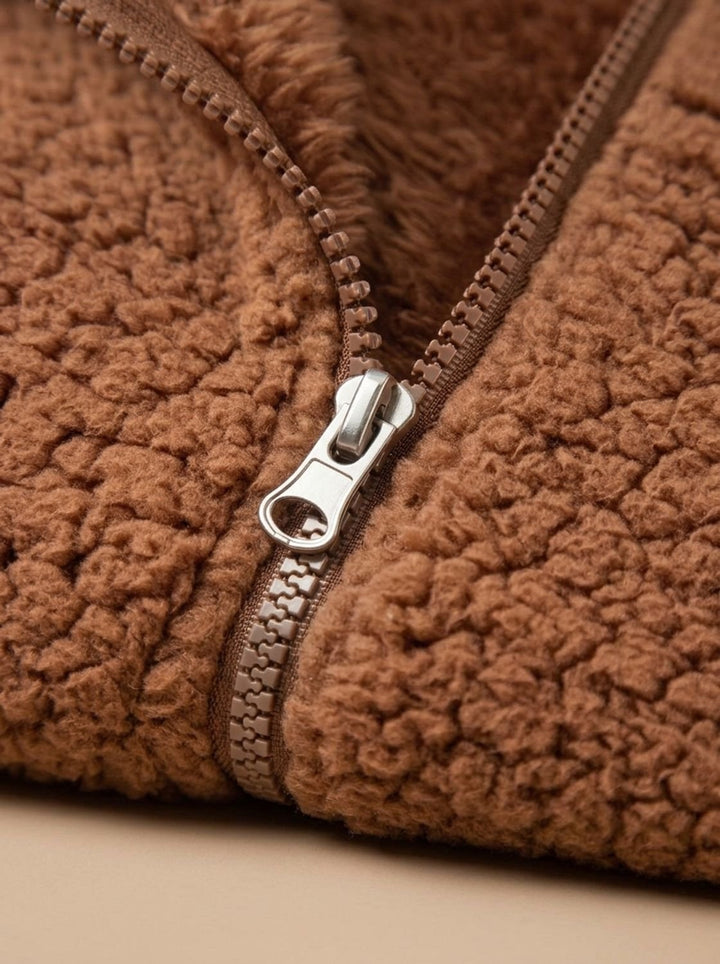 Warme Dames Winterjas in Teddy Fleece (8)