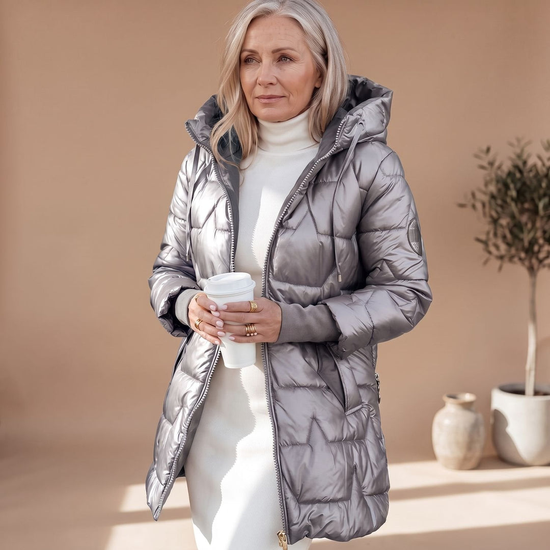 Warme gesteppte winterjas dames midilänge (6)