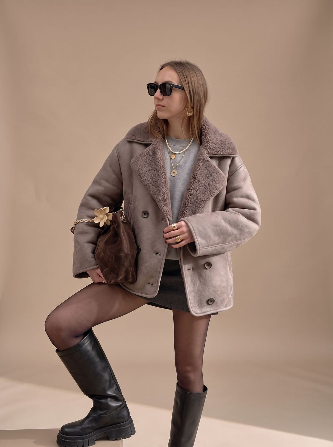 Warme Winterjas Dames met Teddykraag (3)