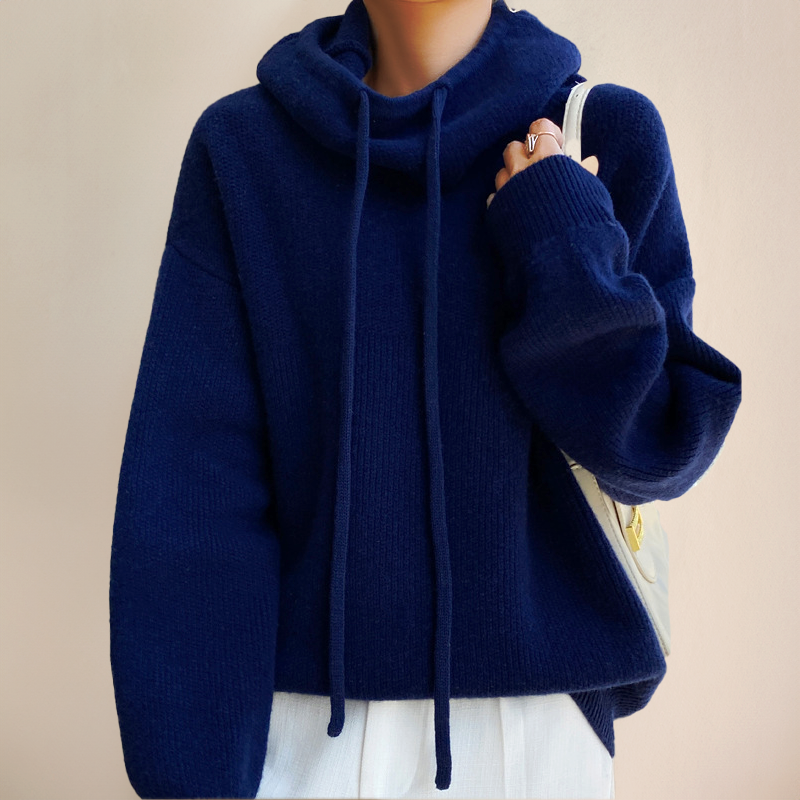 Warme winterjas dames van merinowolle in Blauw