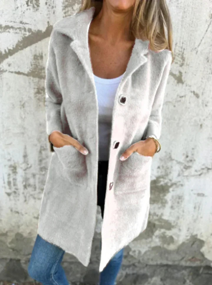 Winterjas dames elegant en warm voor koude dagen in Aprikose