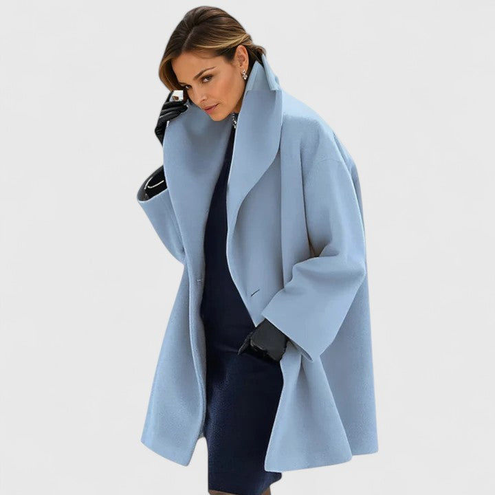 Winterjas dames elegant ruim gesneden in Blauw
