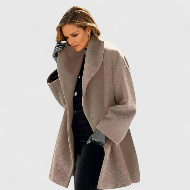 Winterjas dames elegant ruim gesneden in Khaki