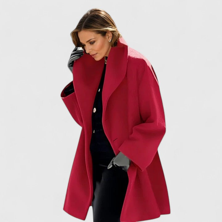 Winterjas dames elegant ruim gesneden in Rood