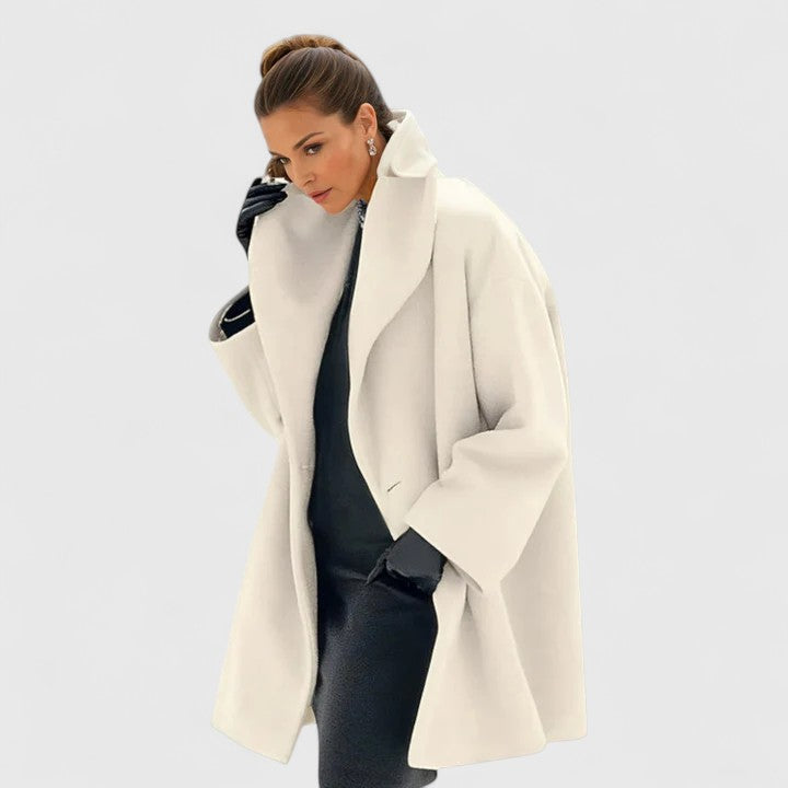 Winterjas dames elegant ruim gesneden in Wit