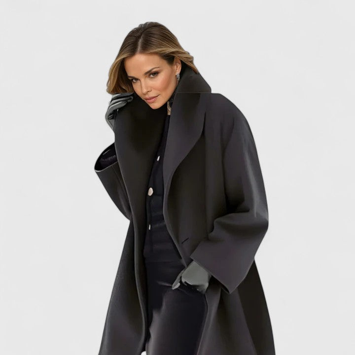 Winterjas dames elegant ruim gesneden in Zwart