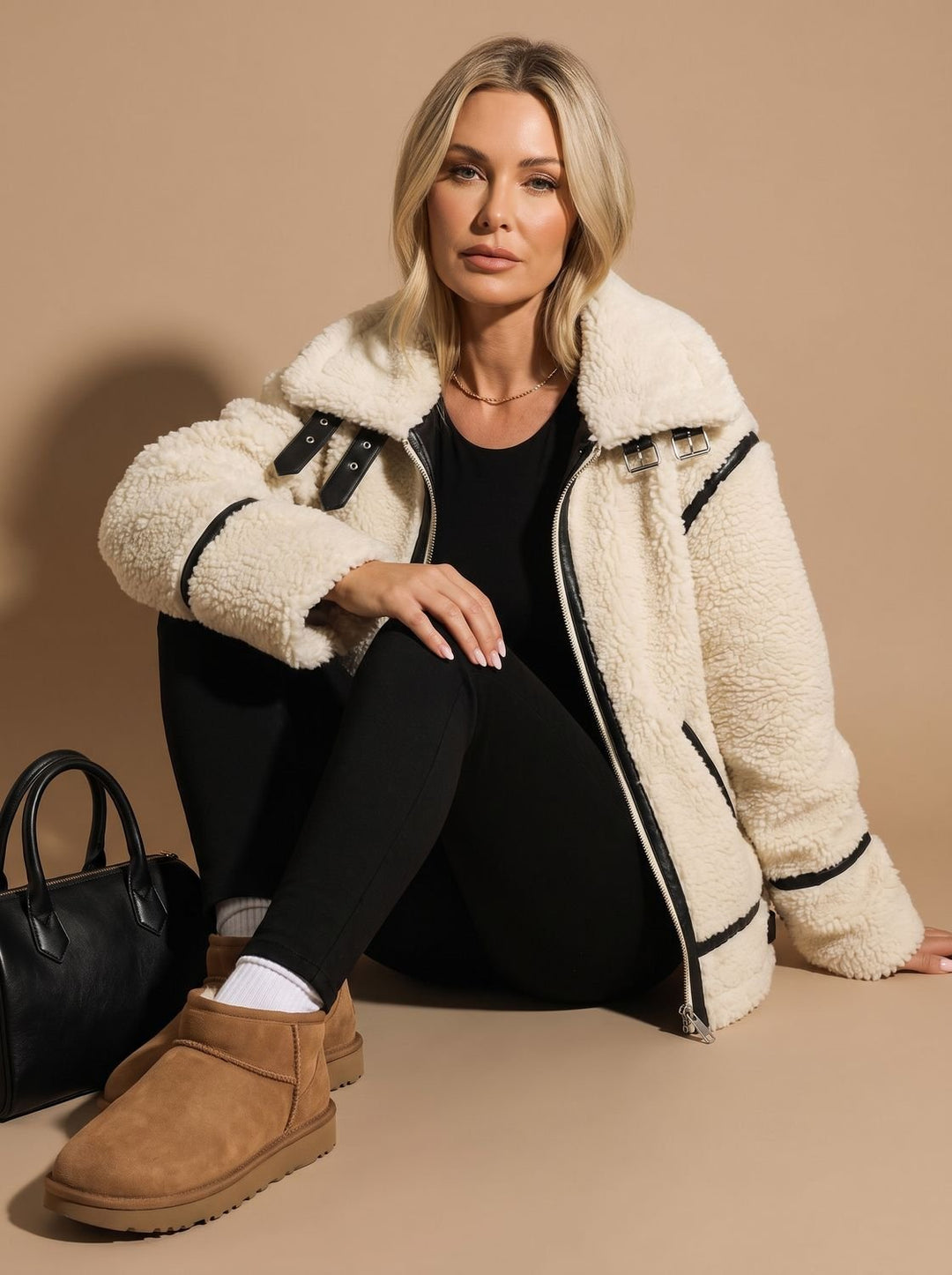 Winterjas dames fleece teddy zachte