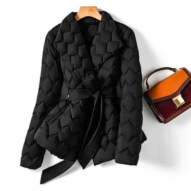Winterjas dames gequilte elegant zakelijk in Zwart