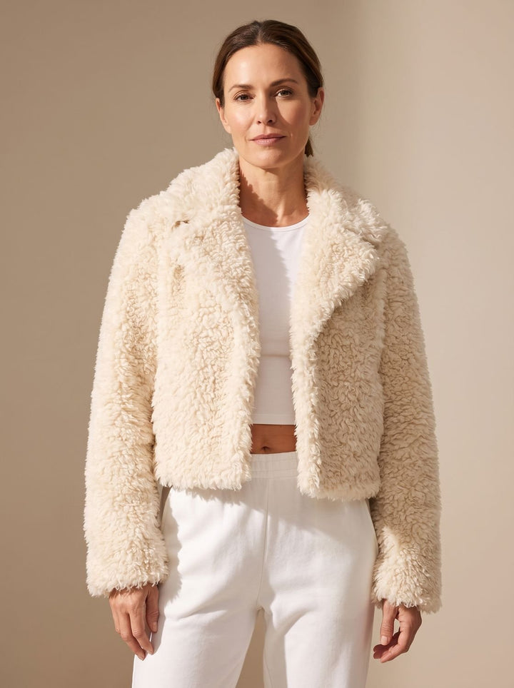 Winterjas dames in faux-fur teddy-stijl volumeuze snit (10)