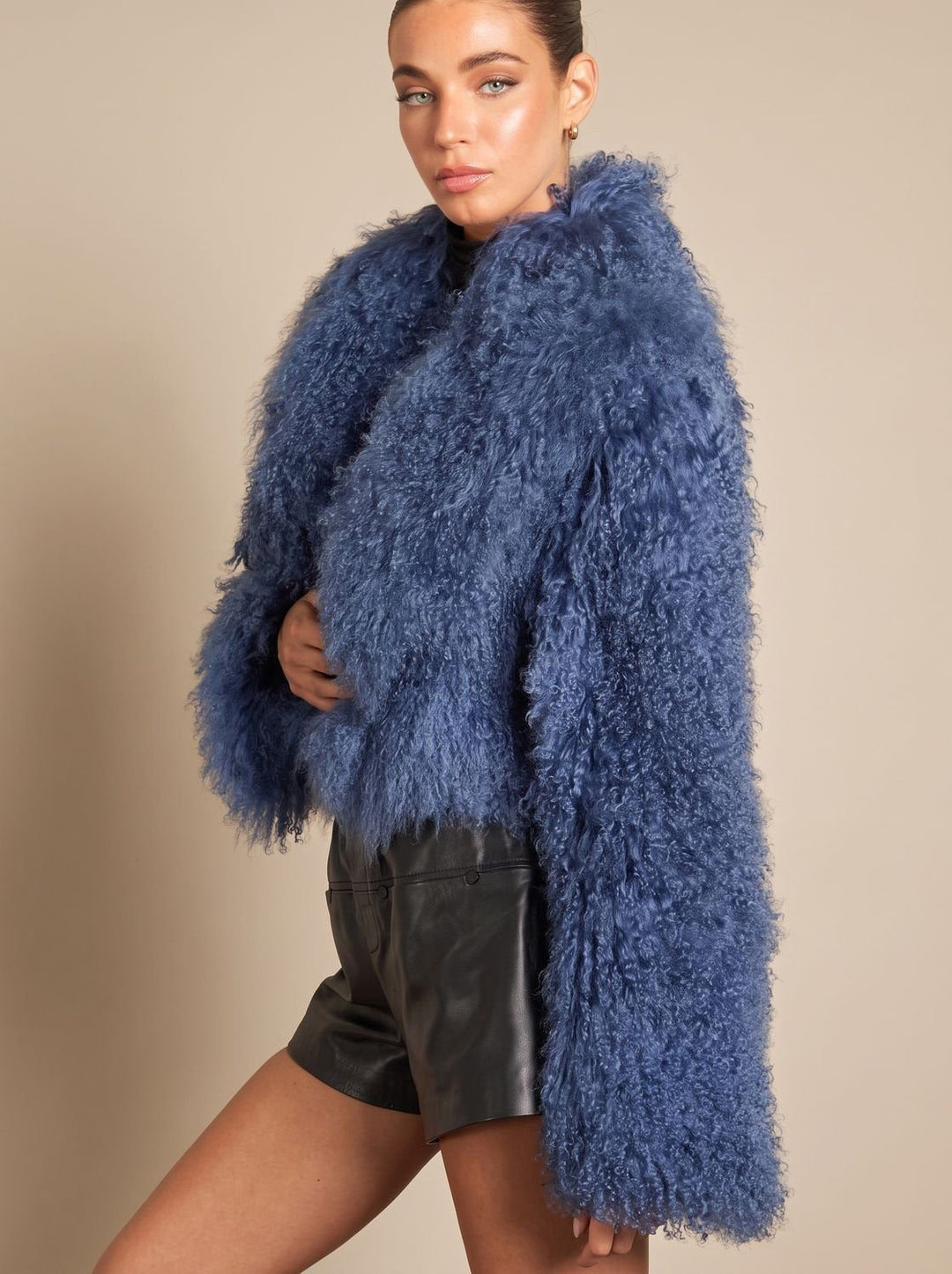 Winterjas dames in faux-fur teddy-stijl volumeuze snit (5)