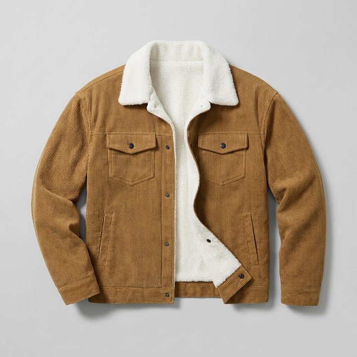 winterjas dames in tailored corduroy voor herfst in Bruin 1