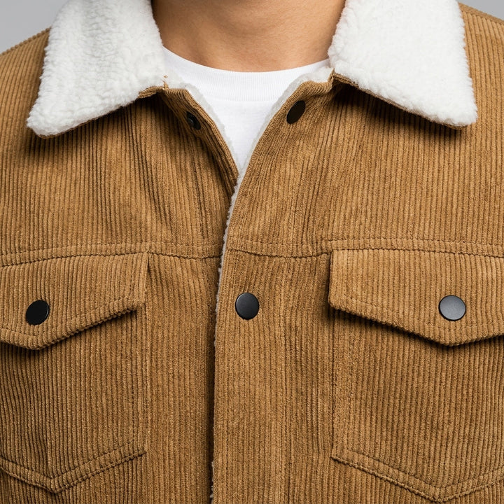 winterjas dames in tailored corduroy voor herfst in Bruin 2