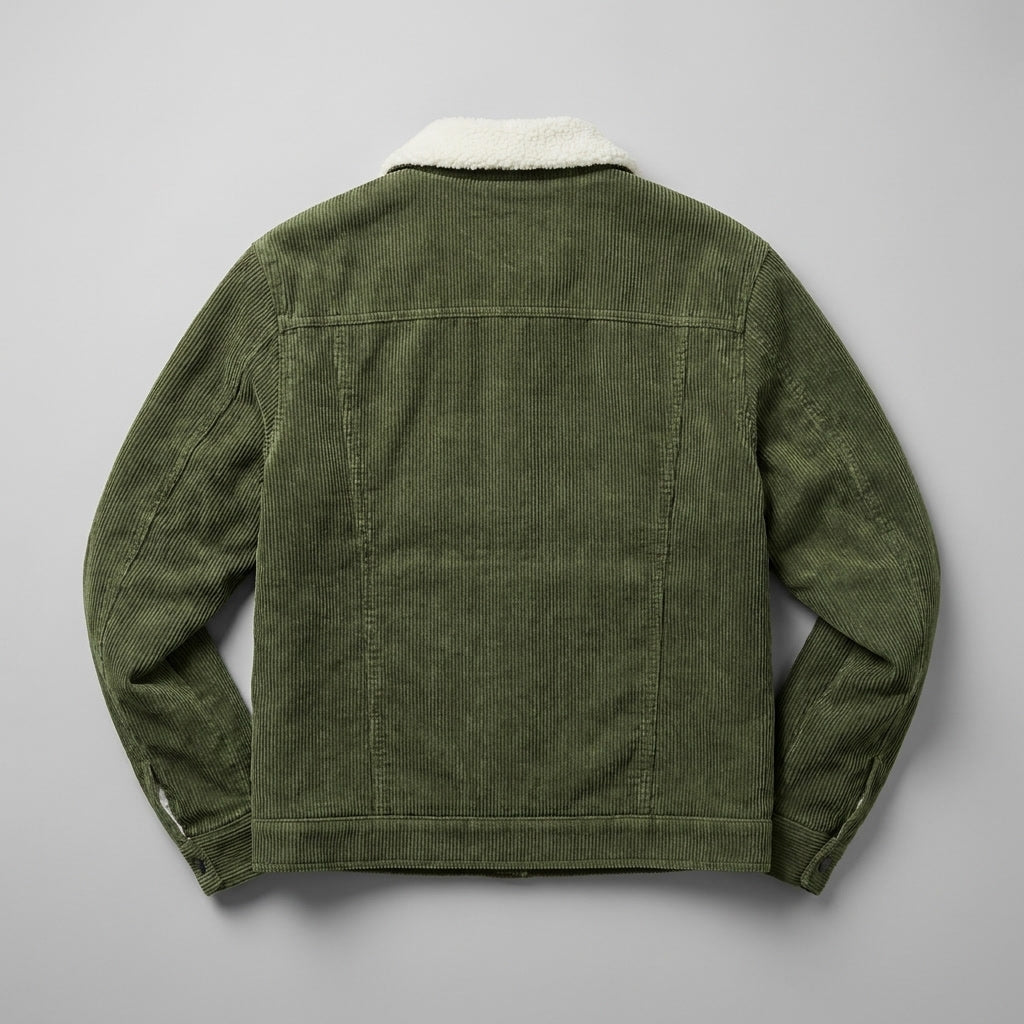 winterjas dames in tailored corduroy voor herfst in Groen 3