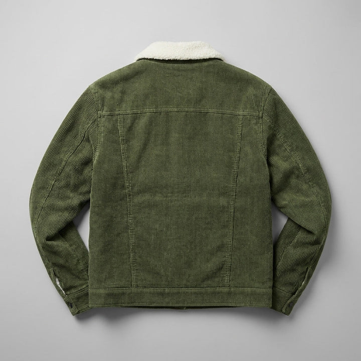 winterjas dames in tailored corduroy voor herfst in Groen 3