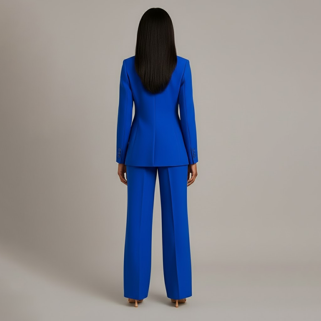 Winterjas dames klassiek elegant voor formele gelegenheden in Blauw 3