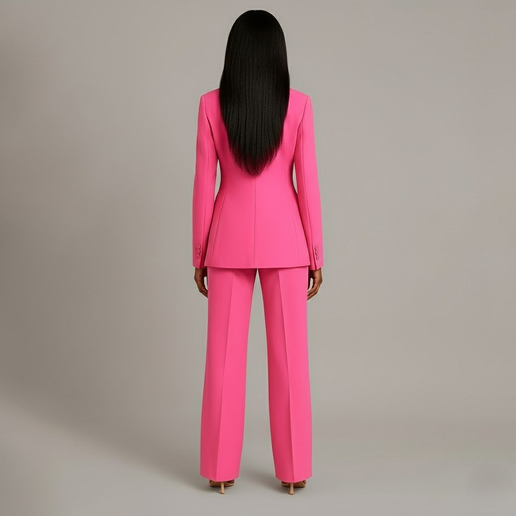 Winterjas dames klassiek elegant voor formele gelegenheden in Roze 3