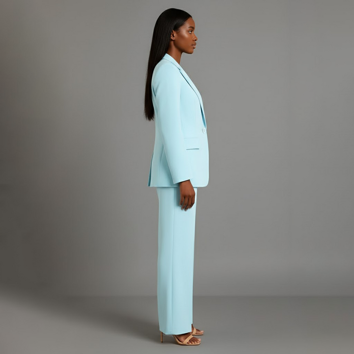 Winterjas dames klassiek elegant voor formele gelegenheden in Turquoise