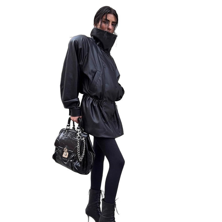 Winterjas dames kunstleder oversized (5)