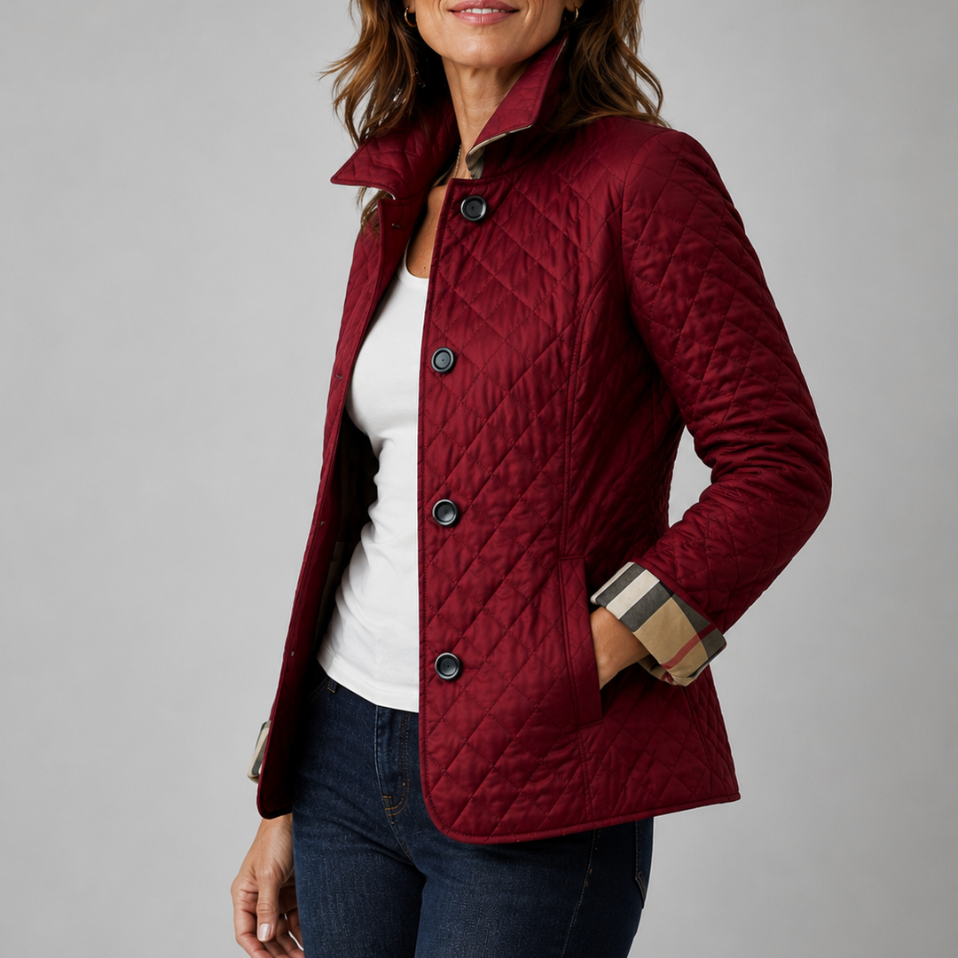 Winterjas dames licht gewatteerd elegant in Rood