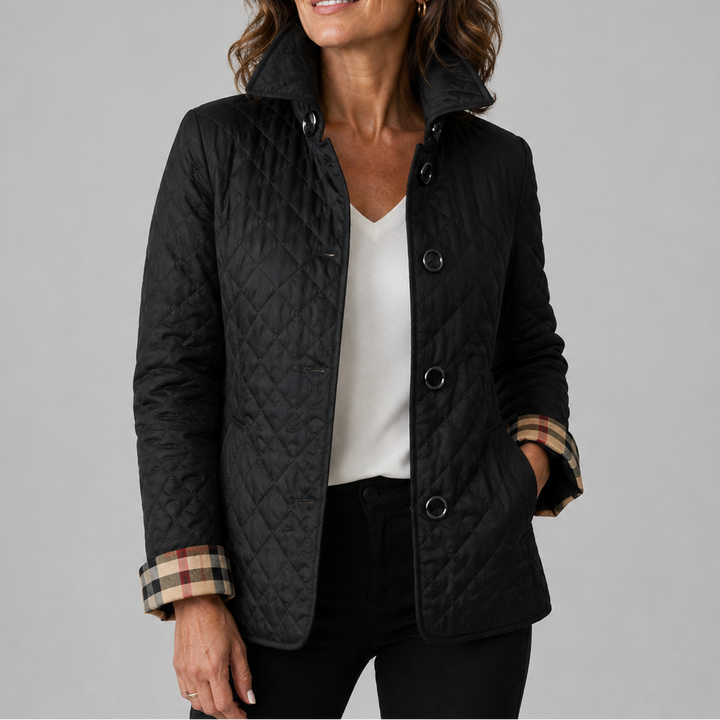 Winterjas dames licht gewatteerd elegant in Zwart