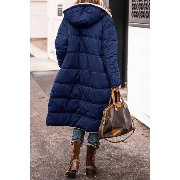 Winterjas Dames Longline Gestept met Sherpa (4)